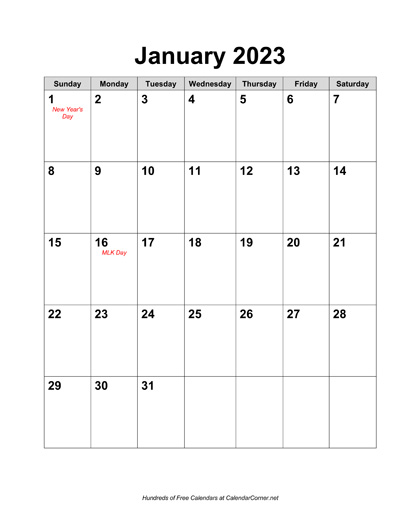 Free Printable 2023 Calendars With Holidays