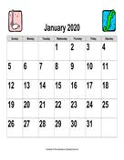 2020 Large-Number Music Calendar, Landscape