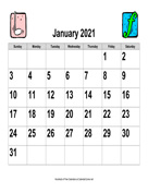 2021 Large-Number Music Calendar, Landscape