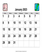 2023 Large-Number Music Calendar, Landscape