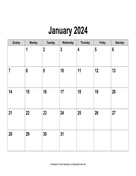 2024 Calendar, Landscape