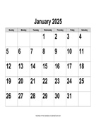 2025 Large-Number Calendar, Landscape