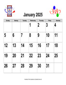 2025 Large-Number Holiday Graphics Calendar, Landscape