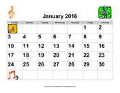 2011 Large-Number Music Calendar, Landscape